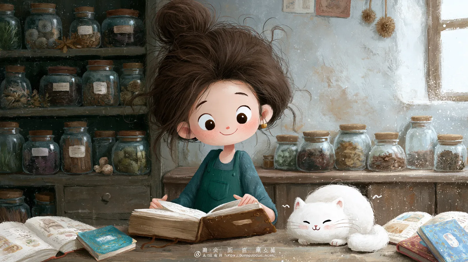 tchitcha. An enchanting cozy illustration of a young woman wi 6eda5896 8c92 4eca abd5 87afec898f7b 0 pour naturopathie