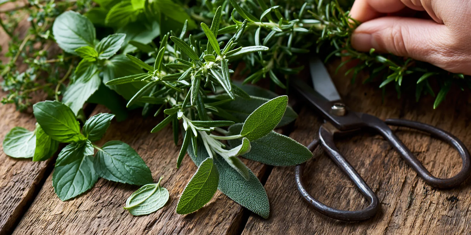 tchitcha. fresh garden herbs being cut with scissors scattere 0f50648d dcd2 4234 8bf5 647c938a002a 3 pour naturopathie