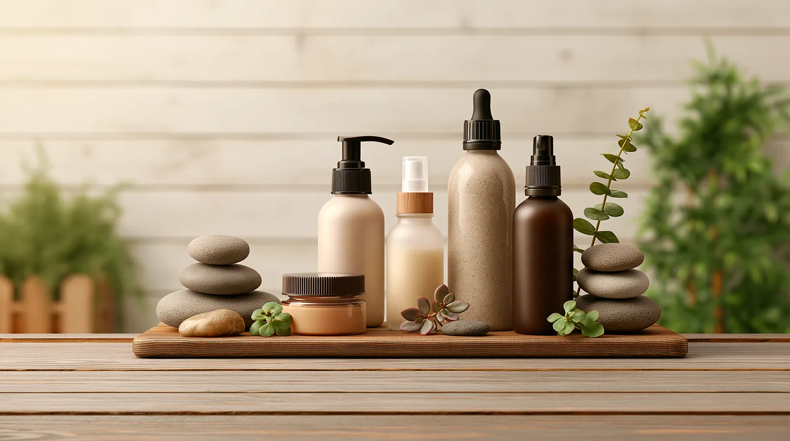 tchitcha. cosmetic packaging on wooden table with stones and 723881dd 3bca 475f 9ff3 45578f32bce9 1 pour regime premenopause